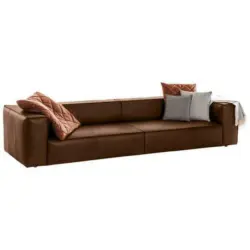 Viersitzer-Sofa in Echtleder Dunkelbraun
