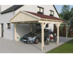 Hornbach Einzelcarport SKAN Holz Fichtelberg inkl. Dachschindeln rot 423 x 566 cm natur