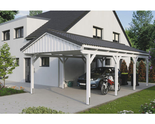 Einzelcarport SKAN Holz Fichtelberg 423 x 808 cm weiß