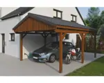 Hornbach Einzelcarport SKAN Holz Fichtelberg 423 x 566 cm Nussbaum