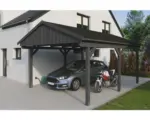 Hornbach Einzelcarport SKAN Holz Fichtelberg inkl. Dachschindeln schwarz 423 x 566 cm Schiefer
