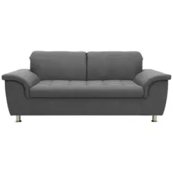 Zweisitzer-Sofa in Webstoff Dunkelgrau