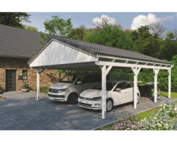 Doppelcarport SKAN Holz Fichtelberg 618 x 808 cm weiß