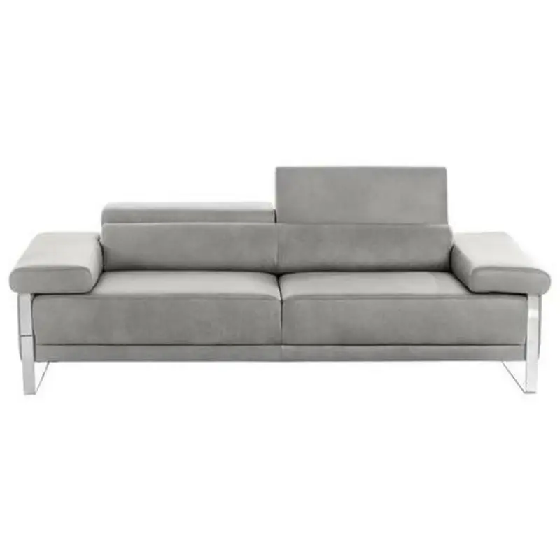 Zweisitzer-Sofa in Echtleder Hellgrau