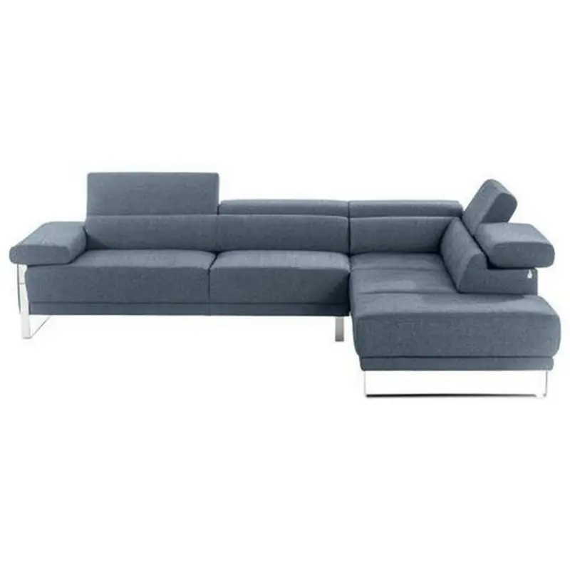 Ecksofa in Chenille Blau