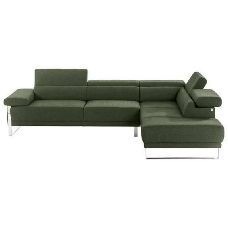 Ecksofa in Chenille Dunkelgrün