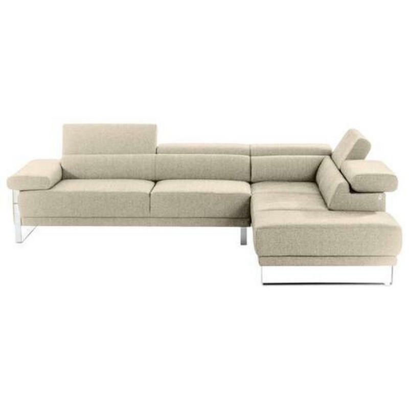 Ecksofa in Chenille Creme