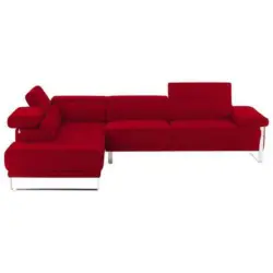 Ecksofa in Chenille Rot