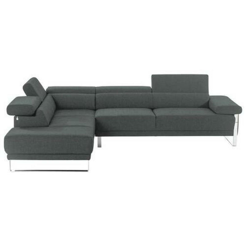 Ecksofa in Chenille Dunkelgrau