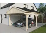 Hornbach Einzelcarport SKAN Holz Fichtelberg inkl. Dachschindeln schwarz 423 x 566 cm natur