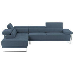 Ecksofa in Chenille Blau