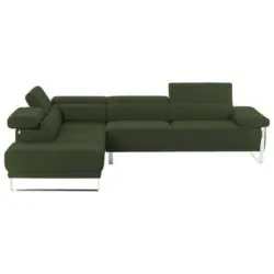 Ecksofa in Chenille Dunkelgrün