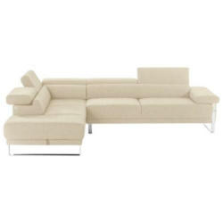 Ecksofa in Chenille Creme