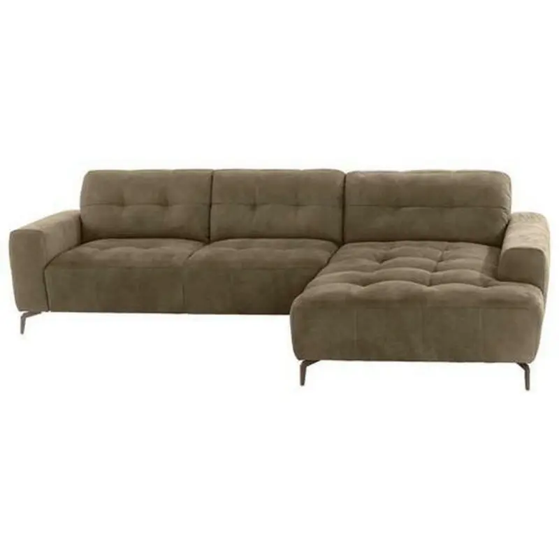 Ecksofa in Mikrofaser Olivgrün