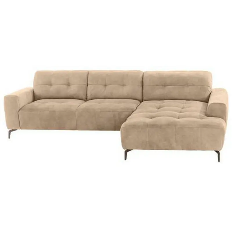 Ecksofa in Mikrofaser Sandfarben