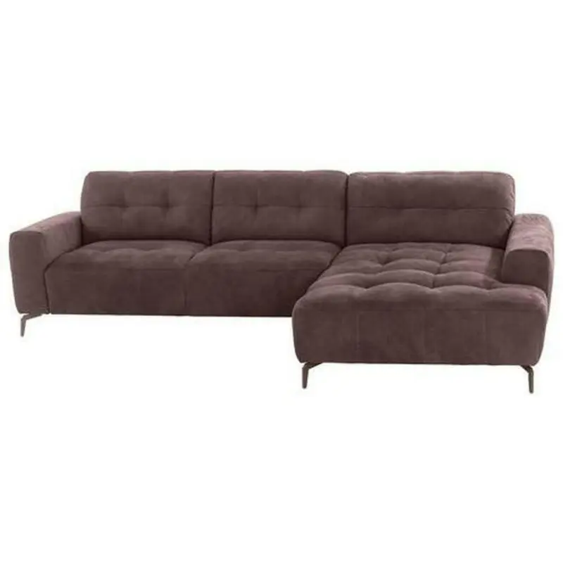 Ecksofa in Mikrofaser Dunkelbraun