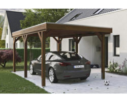 Einzelcarport SKAN Holz Grunewald 321 x 554 cm Nussbaum