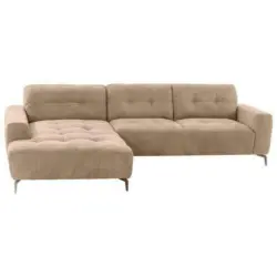Ecksofa in Mikrofaser Sandfarben