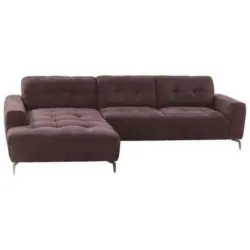 Ecksofa in Mikrofaser Dunkelbraun