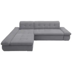 Ecksofa in Mikrofaser Dunkelgrau