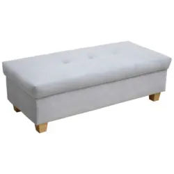 Hocker in Textil Pastellblau