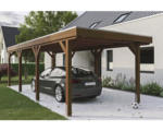 Hornbach Einzelcarport SKAN Holz Grunewald 321 x 796 cm Nussbaum