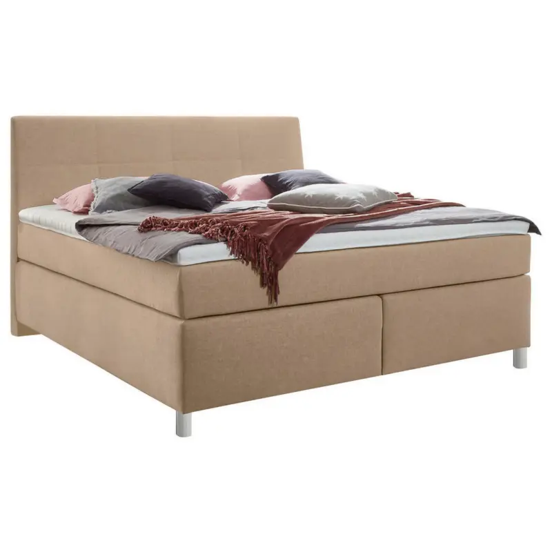 Boxspringbett 160/200 cm in Taupe