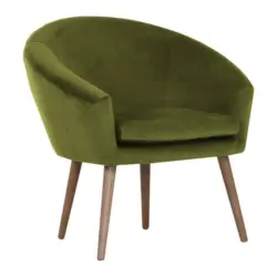 Sessel in Samt Olivgrün