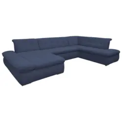 Wohnlandschaft in Mikrofaser Dunkelblau