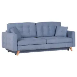 Schlafsofa in Flachgewebe Hellblau