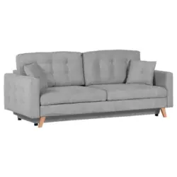 Schlafsofa in Flachgewebe Hellgrau