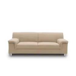 Dreisitzer-Sofa in Webstoff Beige