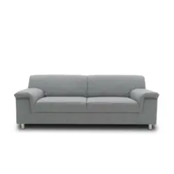 Dreisitzer-Sofa in Webstoff Silberfarben