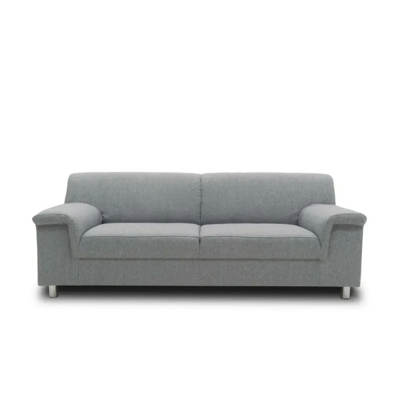Dreisitzer-Sofa in Webstoff Silberfarben