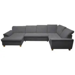 Wohnlandschaft in Mikrofaser Dunkelgrau