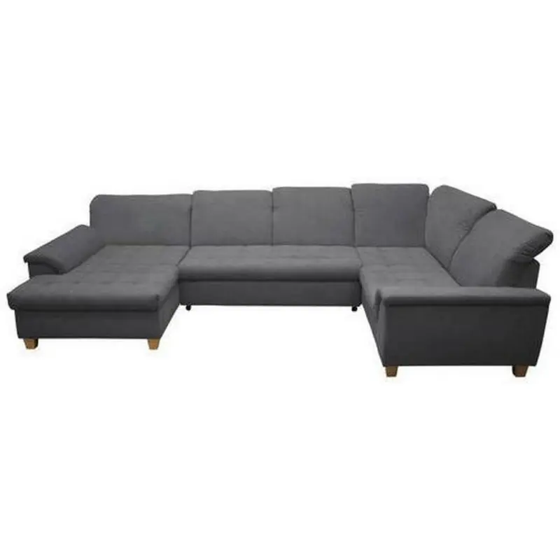 Wohnlandschaft in Mikrofaser Dunkelgrau