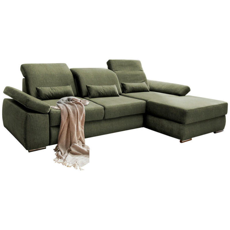 Ecksofa in Velours Grün