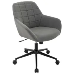 Drehstuhl in Webstoff Grau, Schwarz