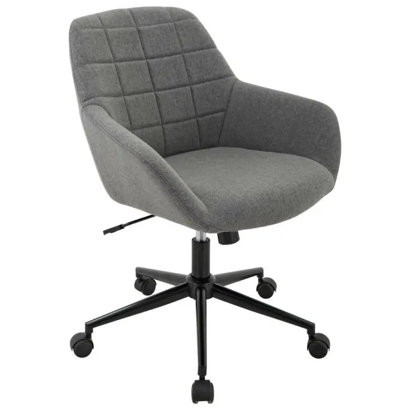 Drehstuhl in Webstoff Grau, Schwarz