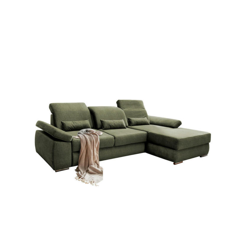 Ecksofa in Velours Grün