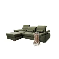 Ecksofa in Velours Grün