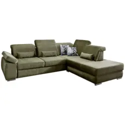 Ecksofa in Velours Grün