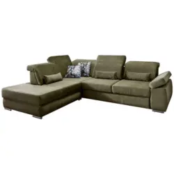 Ecksofa in Velours Grün