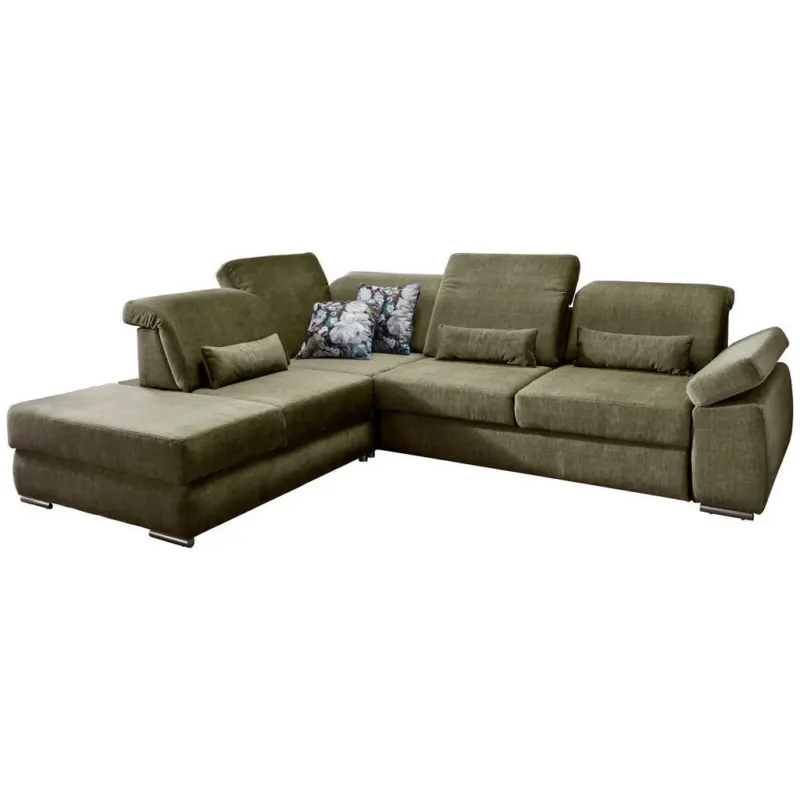 Ecksofa in Velours Grün