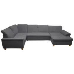 Wohnlandschaft in Mikrofaser Dunkelgrau