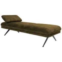 Liege in Velours Olivgrün