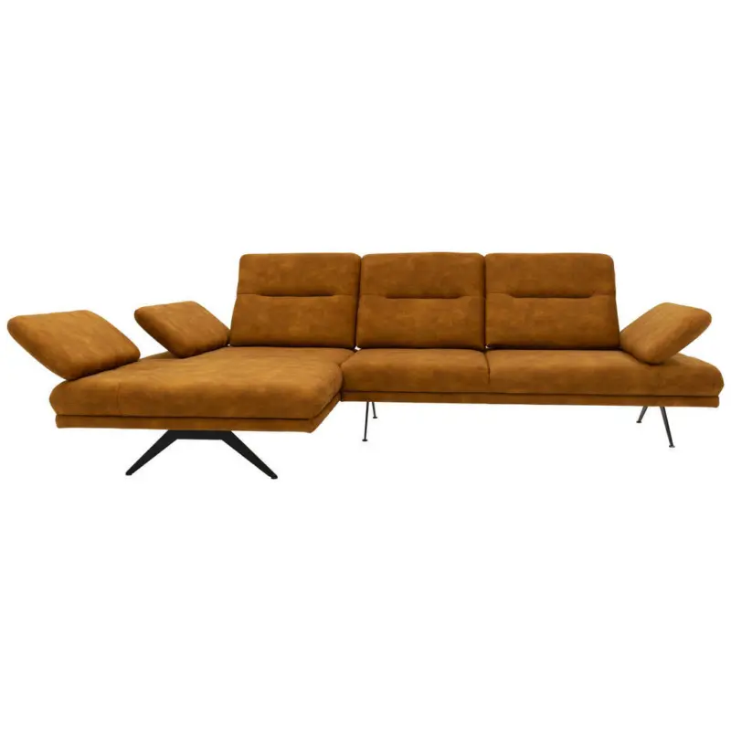 Ecksofa in Samt Messingfarben