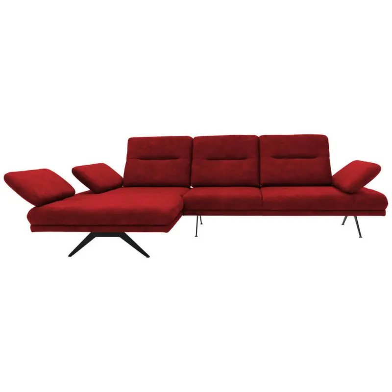 Ecksofa in Samt Koralle