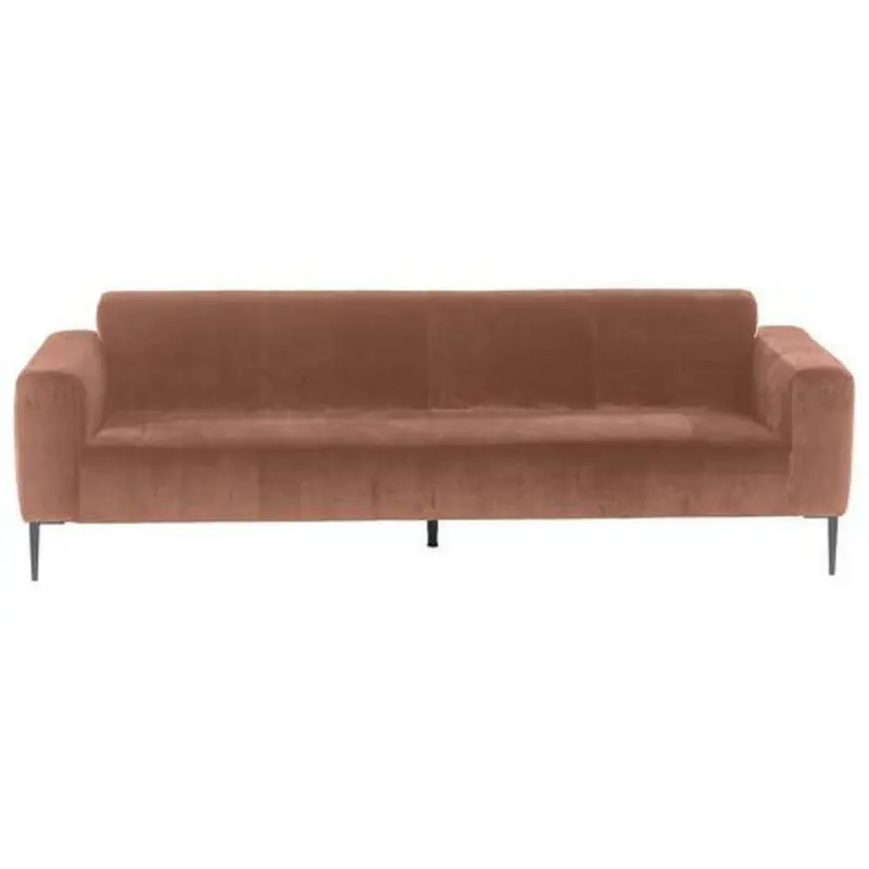 Dreisitzer-Sofa in Velours Kupferfarben