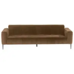 Dreisitzer-Sofa in Velours Cognac